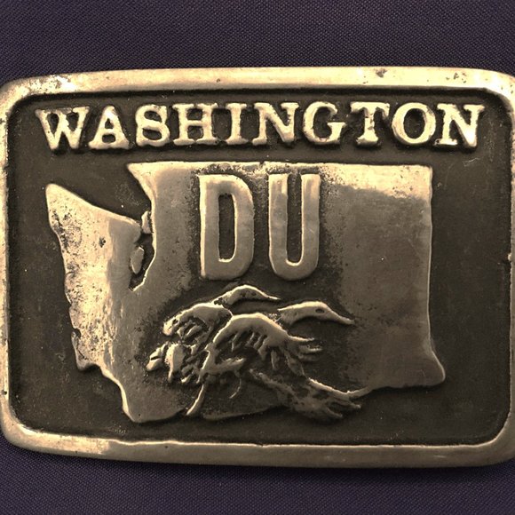 Ducks Unlimited 1979 Washington State Solid Brass Belt Buckle, Numbered, Limited - Picture 3 of 6